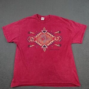 Vintage Aztec Shirt Mens XL Red Sedona Arizona Kokopelli Graphic Southwestern